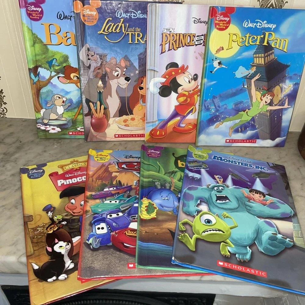 Disney Classics Scholastic Hardcover Books Stories‎ Eight - Bugs Cars Bambi Pan